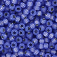 Miyuki rocailles Perlen 8/0 - Dyed violet blue silver lined alabaster 8-649